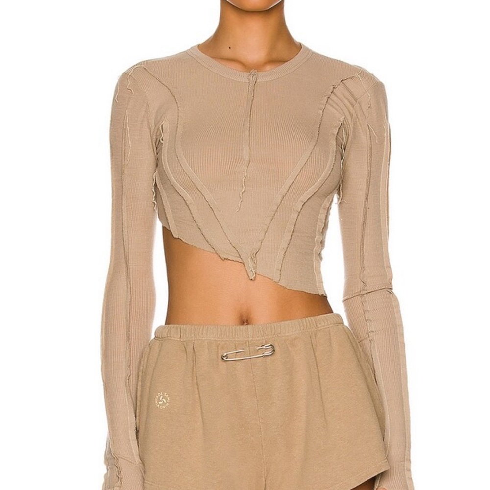 Sami Miro Vintage Asymmetrical Top, Large Taupe
